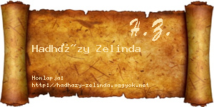 Hadházy Zelinda névjegykártya